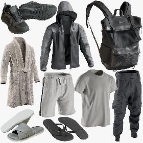 3D Hummanoid Hockey Player With Stick Pose 04 Black model